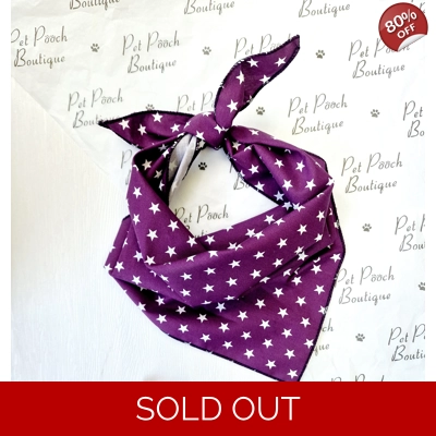 Lucky PURPLE Star Dog Bandana